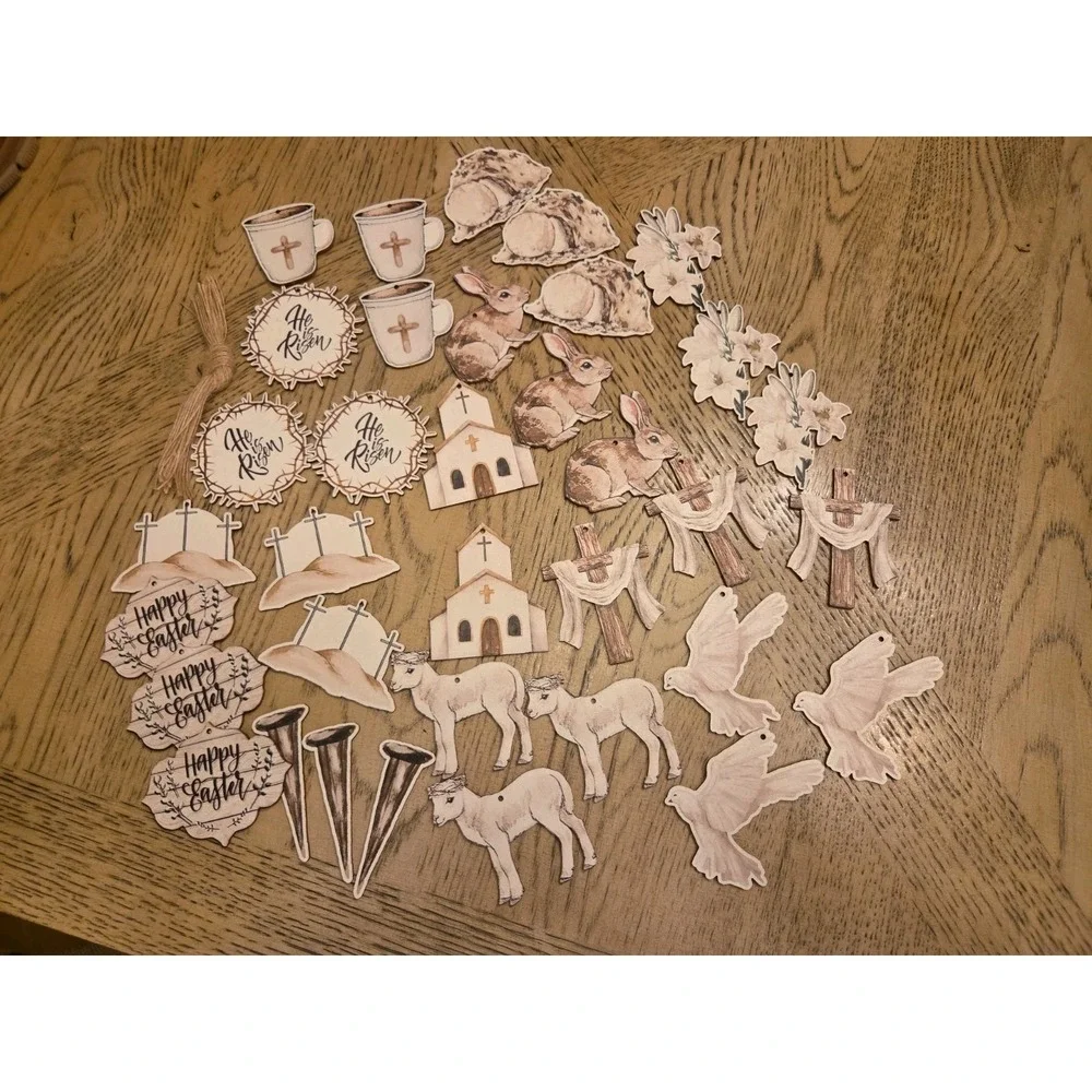 Religious Ornaments 35Pcs Vintage Easter Tree Decorations Retro Christmas New